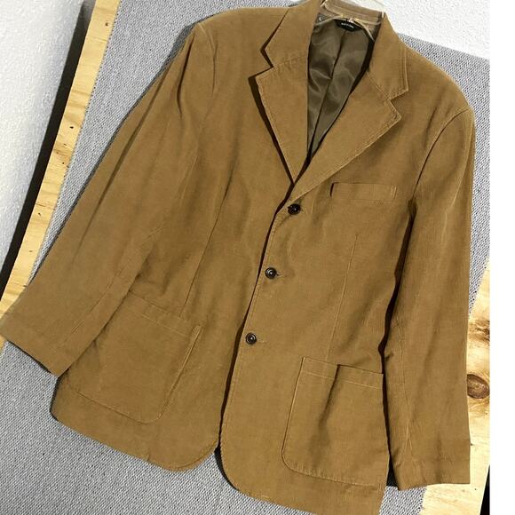 Eddie Bauer Corduroy Blazer Mens Large Khaki Brown Sport Coat Casual Party - Picture 3 of 12